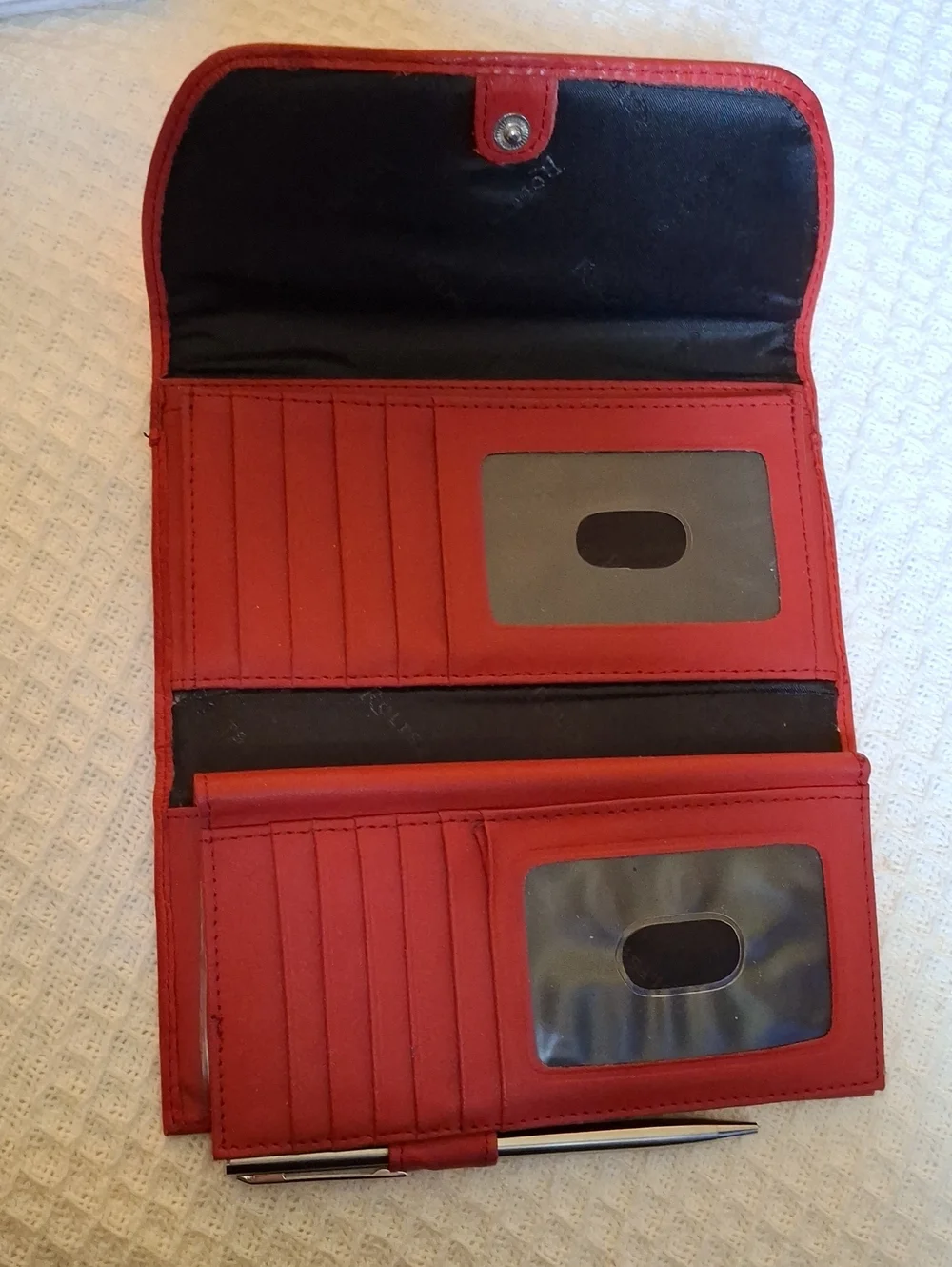Rolfs Red Leather Flap Wallet Genuine Leather